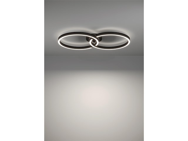 Eglo led amandolo dimbare plafond lamp met afstandsbediening zwart metaal - afbeelding 1 van  4