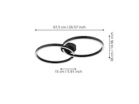 Eglo led amandolo dimbare plafond lamp met afstandsbediening zwart metaal - afbeelding 3 van  4