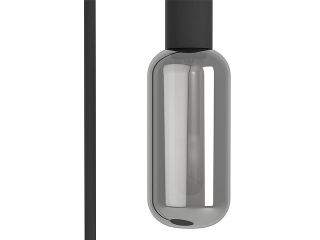 Eglo majone tafellamp e27 50,5 cm zwart/grijs smoke glas rookglas - afbeelding 2 van  3