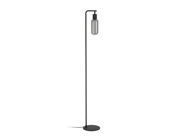 Eglo majone vloerlamp e27 151 cm zwart/grijs smoke glas - afbeelding 1 van  4