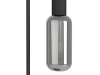 Eglo majone vloerlamp e27 151 cm zwart/grijs smoke glas - afbeelding 2 van  4