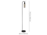 Eglo majone vloerlamp e27 151 cm zwart/grijs smoke glas - afbeelding 4 van  4