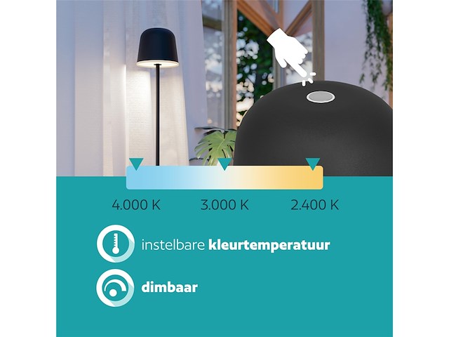 Eglo mannera-l led-vloerlam metaal in zwart ip54 - afbeelding 4 van  4