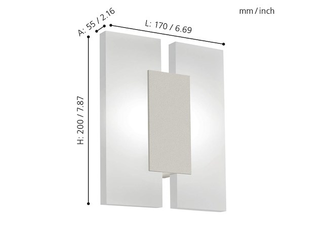 Eglo metrass 2 wand/plafondlamp 2 lichts nikkel-mat - afbeelding 2 van  4