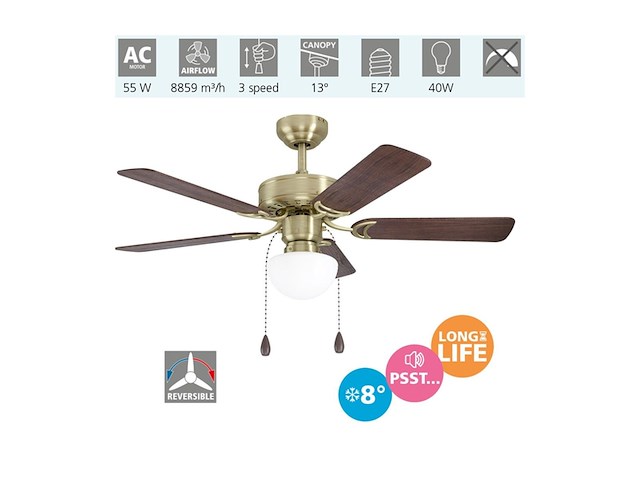 Eglo plafondventilator cadiz 5 bladen ventilator met verlichting - afbeelding 3 van  4