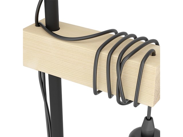 Eglo townshend vloerlamp e27 2 lichts zwart/bruin fsc hout - afbeelding 2 van  2