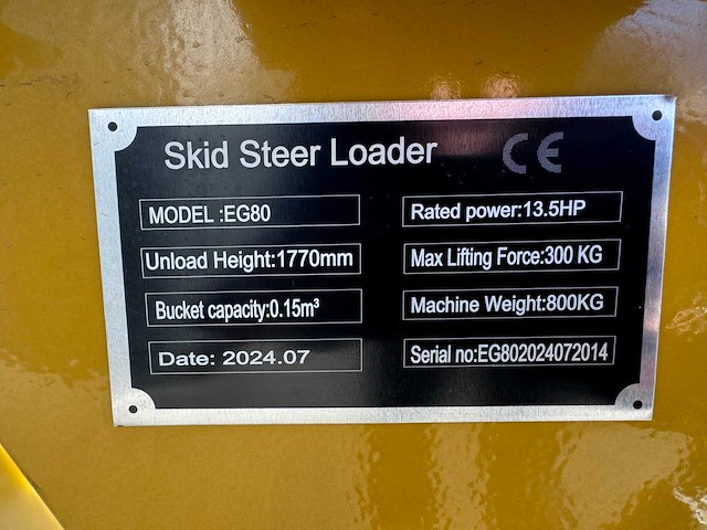 Egn eg80 minishovel / minilader - afbeelding 5 van  13