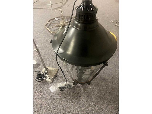 Eichholtz original buiten hanglamp bronze, ca. breed 40 cm hoog 80 cm - afbeelding 2 van  4