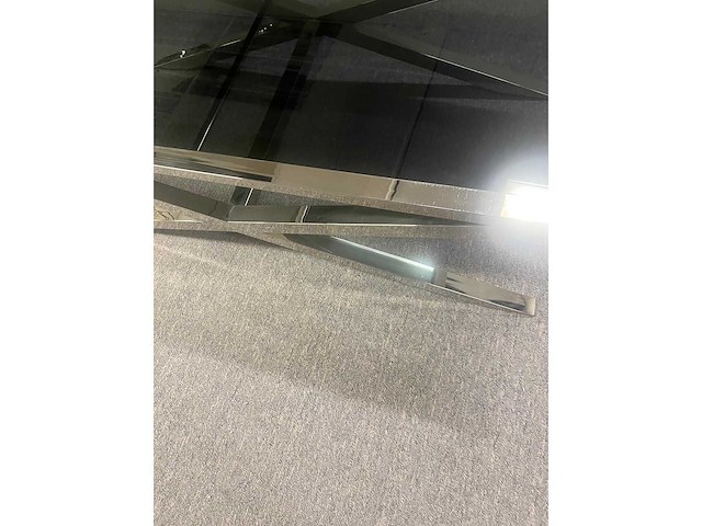 Eichholtz original salontafel ca. 150 x 100 x 45 cm, zilver onderstel - afbeelding 1 van  3