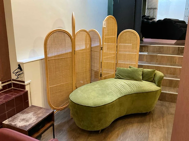 Eichholtz velvet chaise longue met 2 room dividers - afbeelding 1 van  7