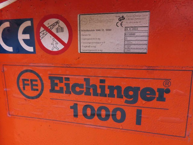 Eichinger - 2022 - 1000l - staalbak - afbeelding 3 van  4