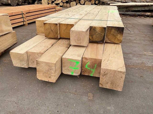 Eiken balken 150x150 mm (12x) - afbeelding 2 van  5