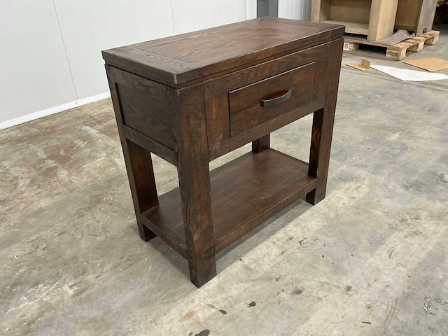 Eiken bijzet tafel 78,5x79x40cm - afbeelding 3 van  6