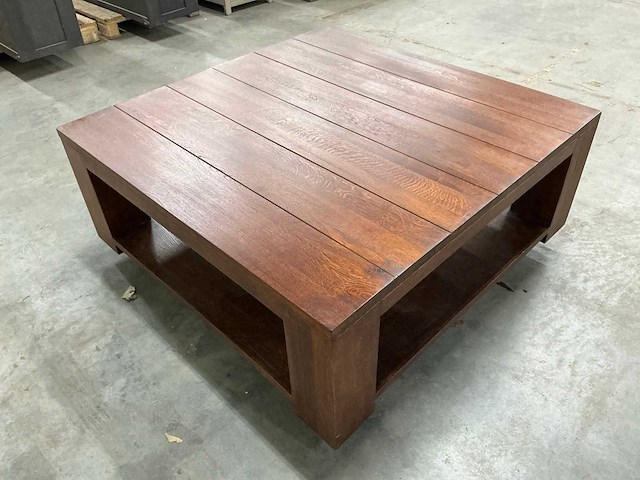 Eiken bijzettafel 120,5x120x45cm - afbeelding 4 van  6