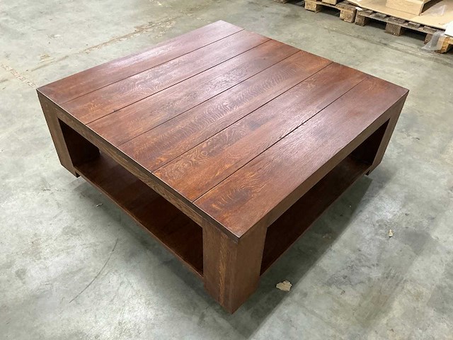 Eiken bijzettafel 120,5x120x45cm - afbeelding 5 van  6