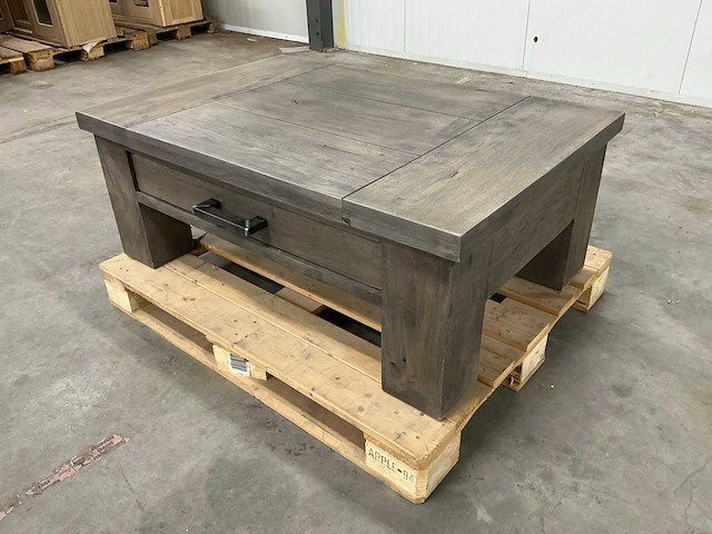 Eiken bijzettafel 80x120,5x46cm - afbeelding 1 van  6