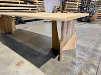 Eiken boomstam eettafel 300 cm - afbeelding 3 van  7