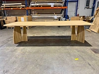 Eiken boomstam eettafel 300 cm - afbeelding 5 van  7