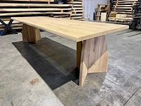 Eiken boomstam eettafel 300 cm - afbeelding 6 van  7