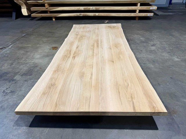Eiken boomstam tafelblad 240 cm. - afbeelding 2 van  2