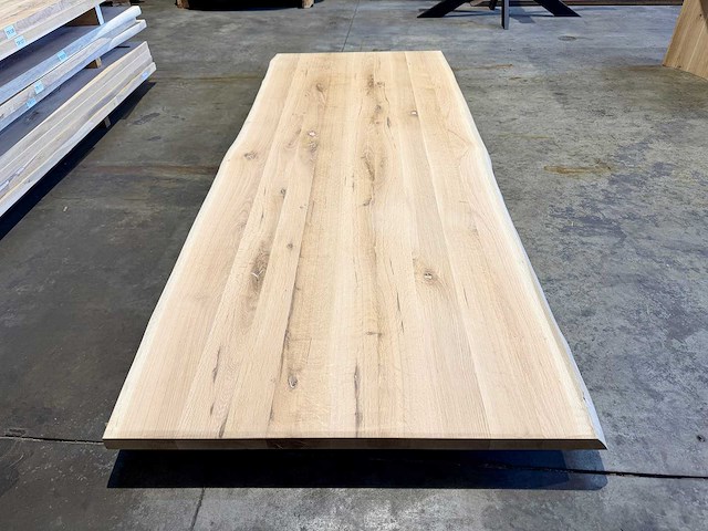 Eiken boomstam tafelblad 260 cm. - afbeelding 2 van  2