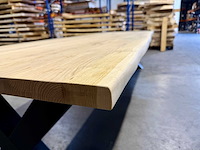 Eiken boomstamtafel 300 cm. - afbeelding 4 van  4