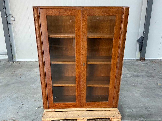 Eiken bovenkast / displaykast 156x120,5x36cm - afbeelding 2 van  5