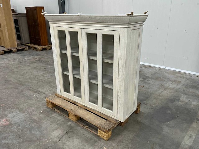 Eiken bovenkast of displaykast 120,5x132x40cm - afbeelding 1 van  6