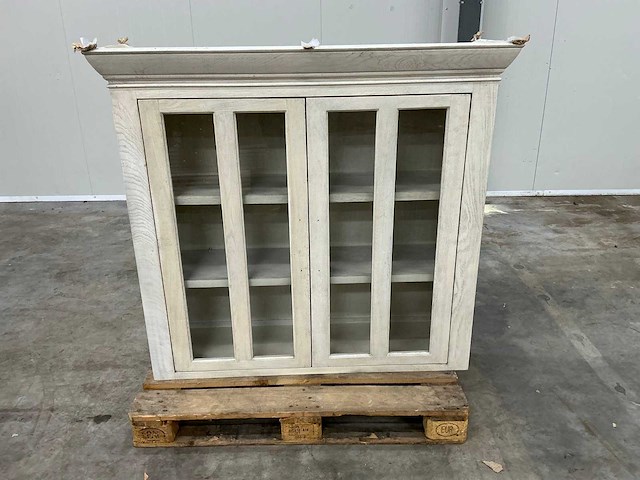 Eiken bovenkast of displaykast 120,5x132x40cm - afbeelding 2 van  6