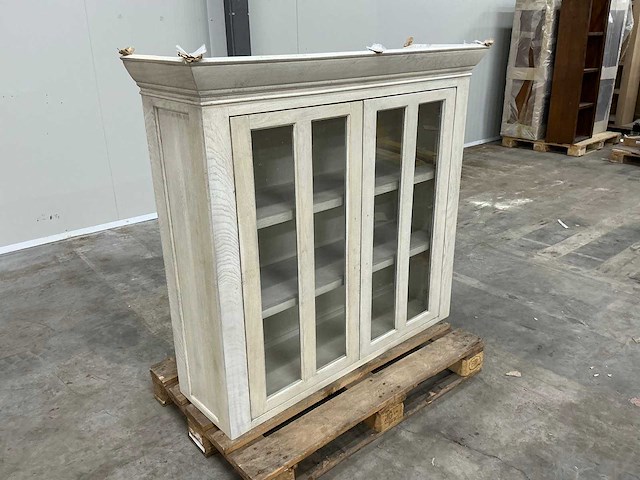 Eiken bovenkast of displaykast 120,5x132x40cm - afbeelding 3 van  6