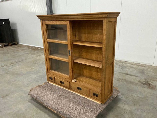 Eiken bovenkast of displaykast 121,5x128,5x34,5cm - afbeelding 1 van  7
