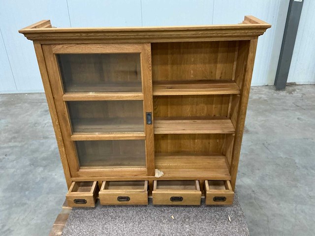Eiken bovenkast of displaykast 121,5x128,5x34,5cm - afbeelding 6 van  7