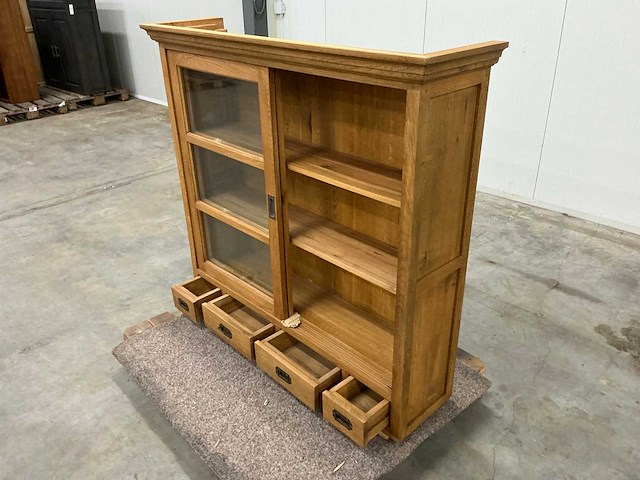 Eiken bovenkast of displaykast 121,5x128,5x34,5cm - afbeelding 7 van  7