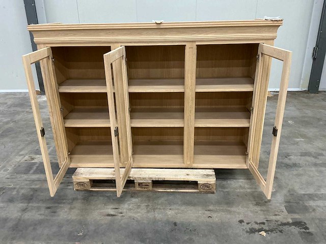 Eiken bovenkast of displaykast 121x181,5x53,5cm - afbeelding 6 van  7
