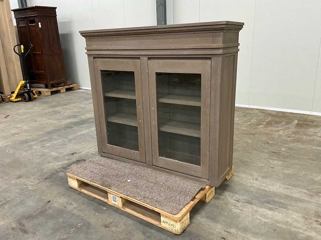 Eiken bovenkast of displaykast 122x136,5x38,5cm - afbeelding 1 van  6