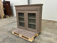 Eiken bovenkast of displaykast 122x136,5x38,5cm - afbeelding 1 van  6