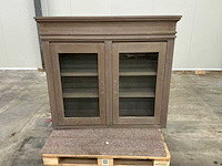 Eiken bovenkast of displaykast 122x136,5x38,5cm - afbeelding 2 van  6