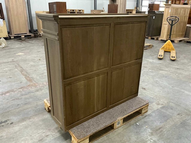 Eiken bovenkast of displaykast 122x136,5x38,5cm - afbeelding 5 van  6