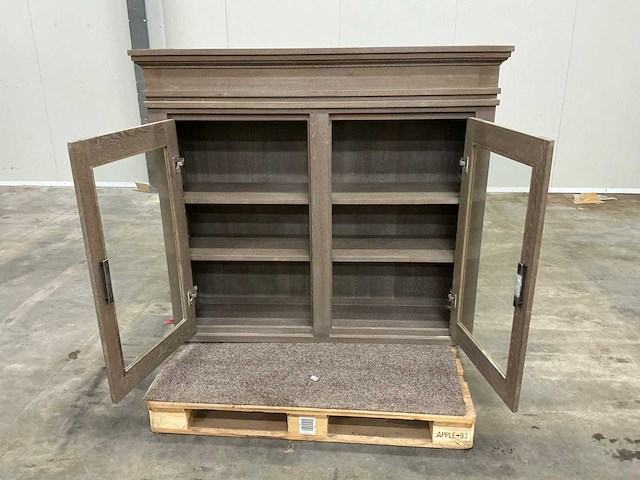 Eiken bovenkast of displaykast 122x136,5x38,5cm - afbeelding 6 van  6