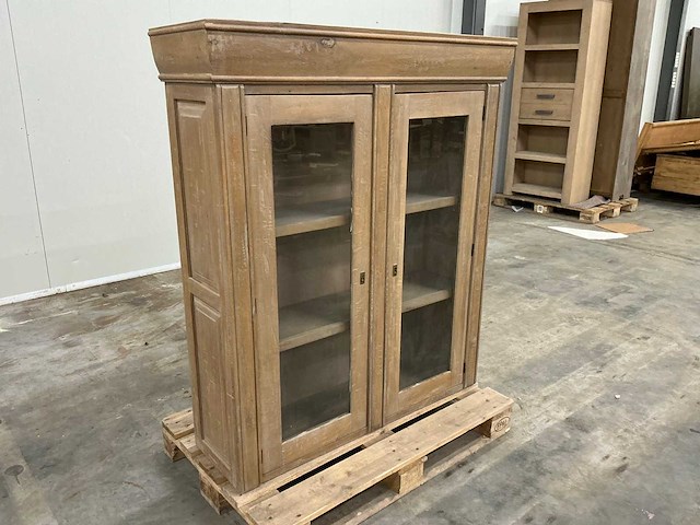 Eiken bovenkast of displaykast 141,5x121x38cm - afbeelding 3 van  5