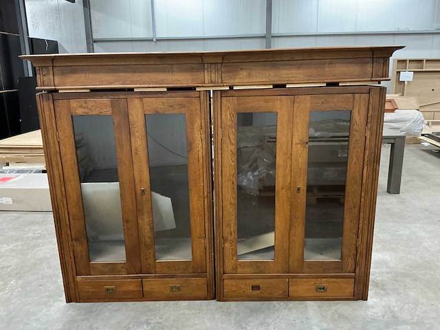 Eiken bovenkast of displaykast 172x228x50cm - afbeelding 2 van  5