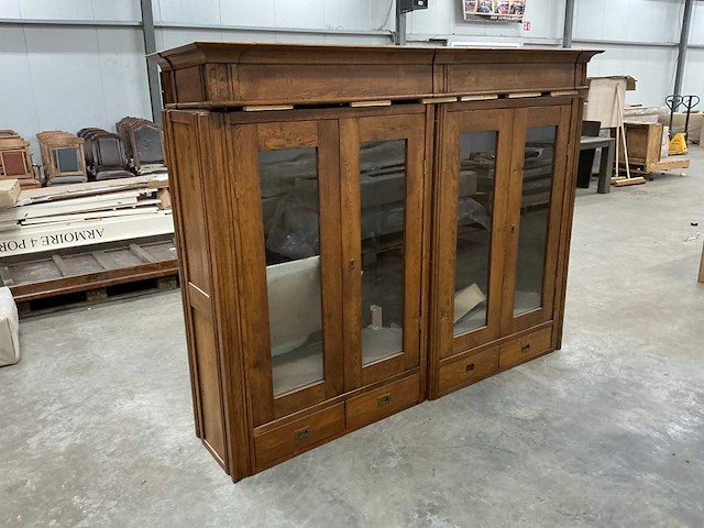 Eiken bovenkast of displaykast 172x228x50cm - afbeelding 3 van  5