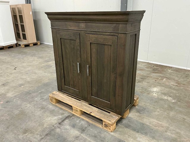 Eiken bovenkast, opbergkast 124,5x130x42,5cm - afbeelding 1 van  6