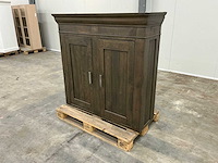 Eiken bovenkast, opbergkast 124,5x130x42,5cm - afbeelding 1 van  6