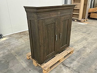 Eiken bovenkast, opbergkast 124,5x130x42,5cm - afbeelding 3 van  6