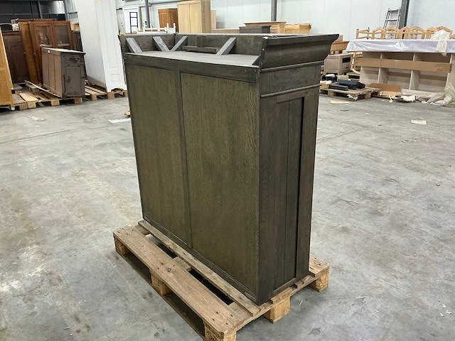 Eiken bovenkast, opbergkast 124,5x130x42,5cm - afbeelding 4 van  6