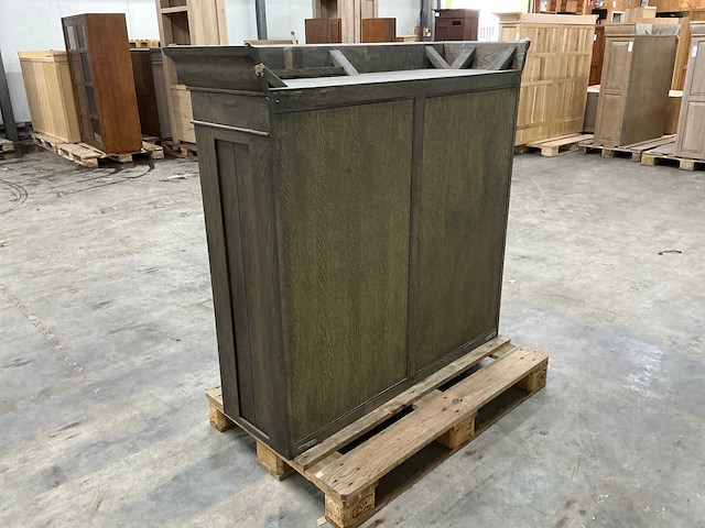 Eiken bovenkast, opbergkast 124,5x130x42,5cm - afbeelding 5 van  6