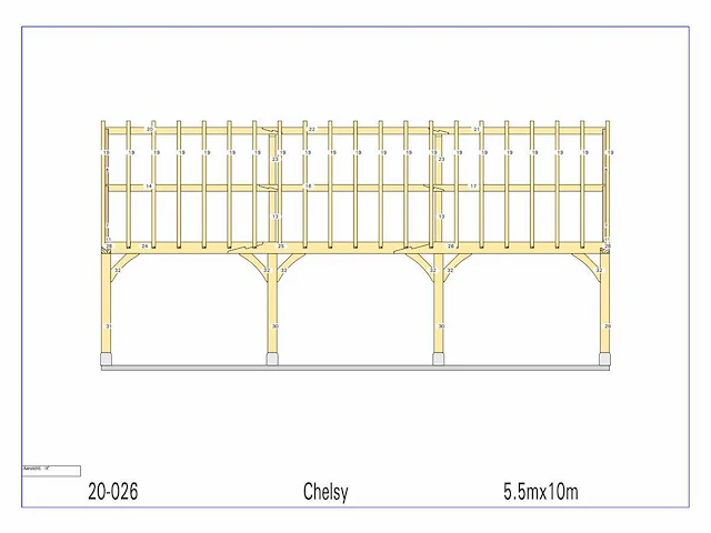 Eiken carport 5,50x10 - afbeelding 8 van  14