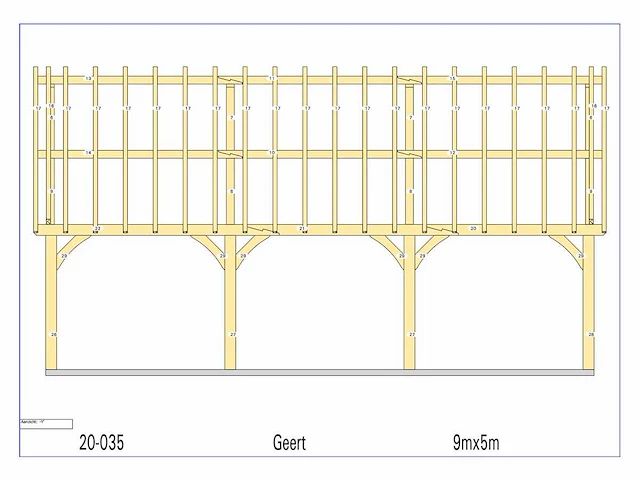 Eiken carport 5x9m - afbeelding 15 van  17