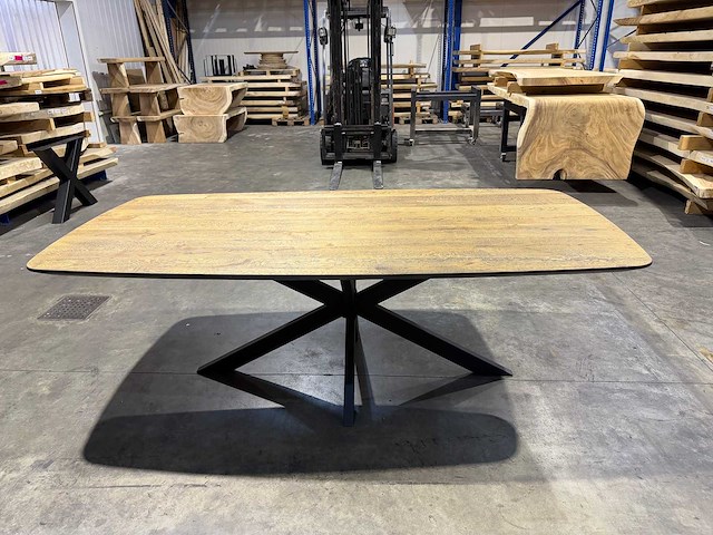 Eiken deens ovaal eetkamertafel 220 cm - afbeelding 5 van  5